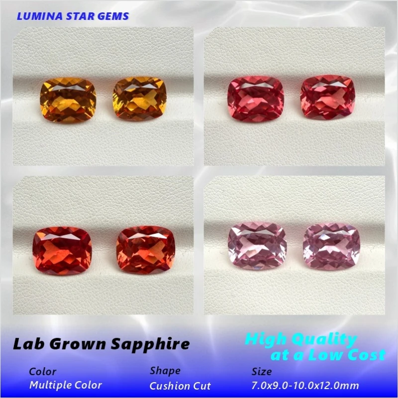 

Lab Grown Colorful Sapphires Cushion Cut Multi-color AAA+Clarity Gems For Jewelry Setting&Custom Design Selectable Certificate