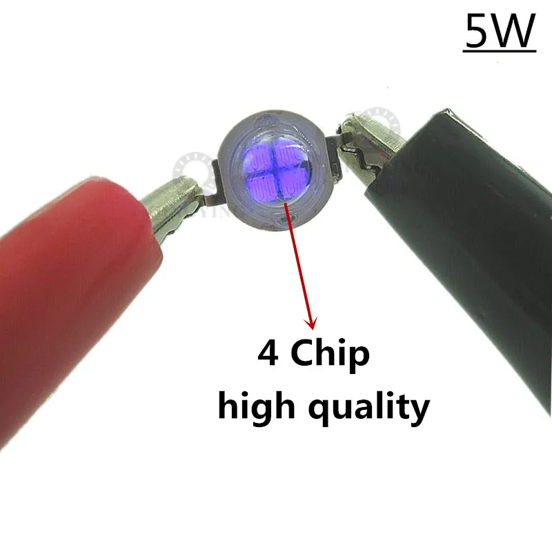 5pcs 5W 6-7V High Power UV LED Diodes Ultra Violet 365nm 370nm 380nm 385nm 390nm 395nm 400nm 405nm 430nm