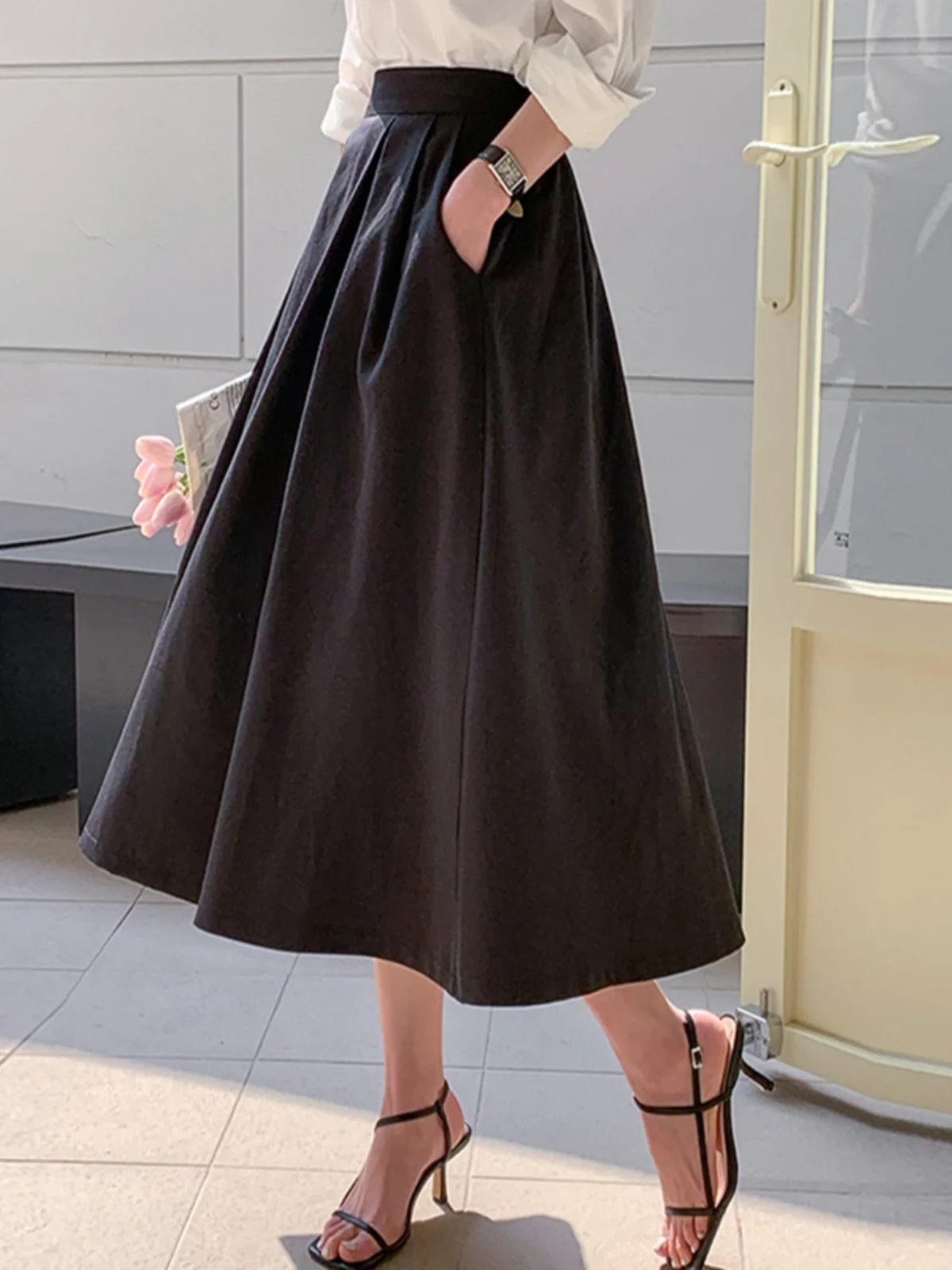 

High Waist A-Line Skirt Design Sensation Women's plus Size Spring New Sle American Sle Skirts Large Swing Skirts