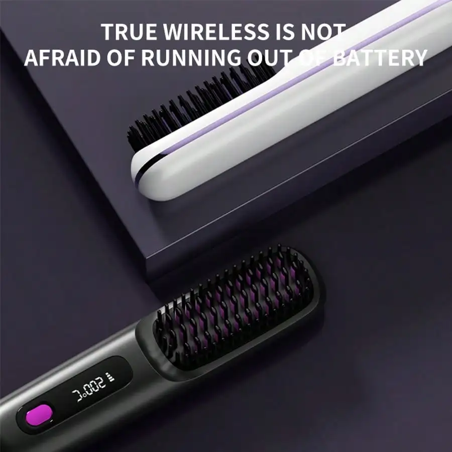 Cordless Hair Straightener, Portable Negative Ion Hot Comb, USB Charging, Fast Heating 3 Temperature Settings, Anti-Scalding - view 2