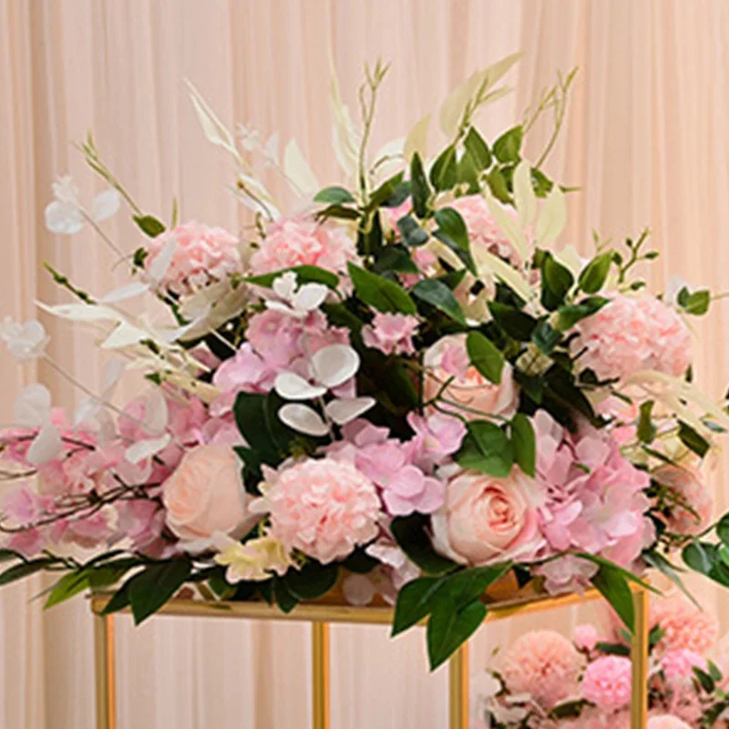 Imagem -05 - Flor de Seda Artificial para Decoração de Casamento Flower Backdrop Ball Table Centerpiece Decoração Floral Event Party Prop Road Lead