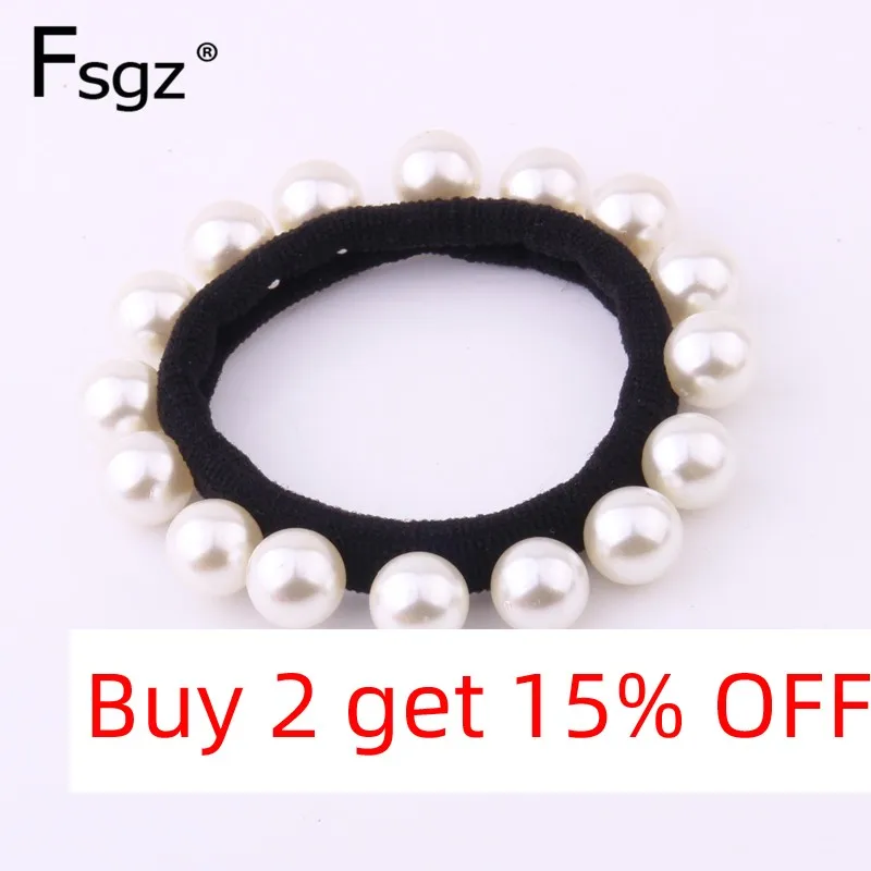 Newest Pearls Gum for Hair High Elastic Rubber Bands for Women Quality Beads Hair Rope Luxurious Solid Pearl Ponytail Holders