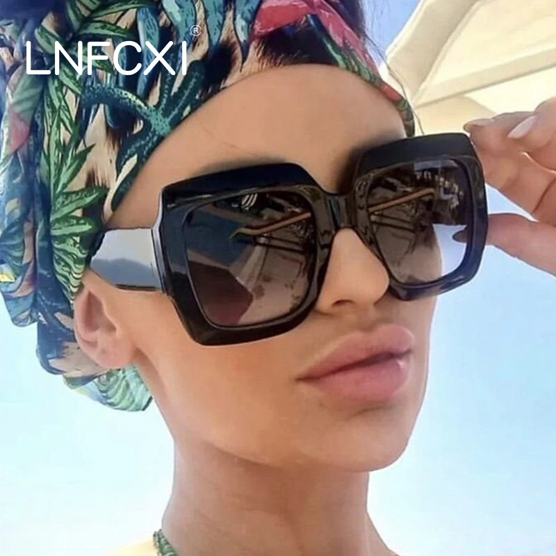 JNPCXI Fashion Oversized Square Sunglasses Women Shades UV400 Men Luxury Brand Designer Male Female Sun Glasses