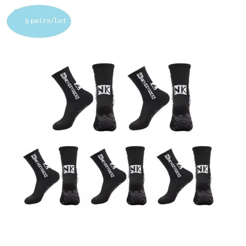 1/5/10 pair of black and white football socks breathable soft non-slip grip running Sports Soccer socks Basketball tube socks