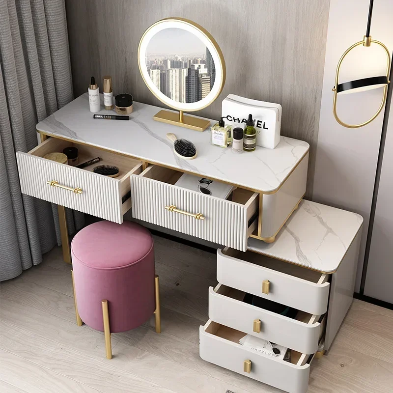 

Luxury Modern Dressing Table Nordic Storage Stool Girls Dressing Table Makeup Minimalist Classic Penteadeira Chinese Furniture