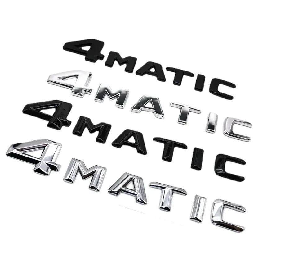 3D ABS Chrome 4MATIC Logo 4 Matic Emblem Letter Car Trunk Badge For 4matic Sticker Accessories