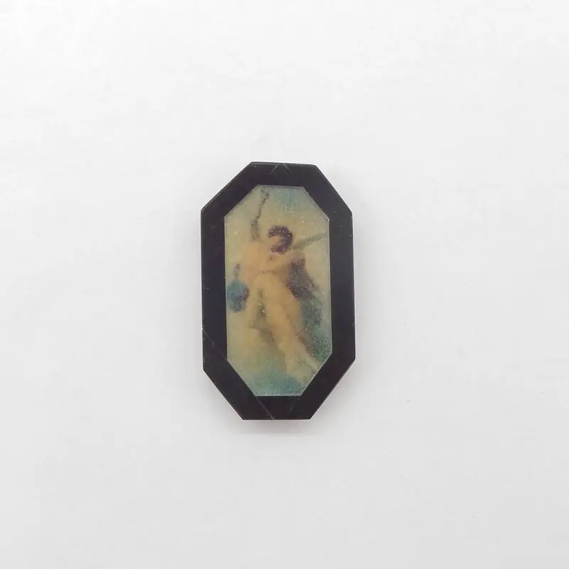 

Natural Black Obsidian And Translucent White Quartz Inlay Oval Pendant Polished Gemstone Artistic Detailing Mystical Jewelry