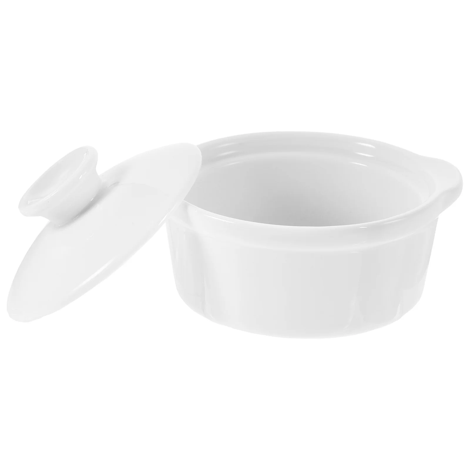 

Ceramic Casserole with Lid Ramekin Bowl Soup Bowls Food Containers for Steaming Small