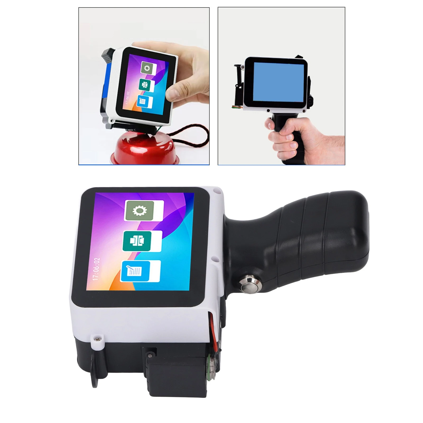 Handheld Printer 300-600dpi Adjustable USB 3.5mm Interface Mini Inkjet Printer for Batch Serial Number for Plastic Wood Fabric