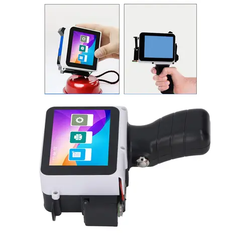 Handheld Printer 300-600dpi Adjustable USB 3.5mm Interface Mini Inkjet Printer for Batch Serial Number for Plastic Wood Fabric