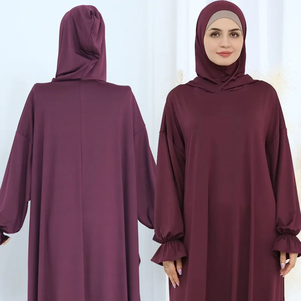 

Abayas Muslim Women Ramadan Prayer Clothing Hooded Jalabiya Arab Robe Eid Djellaba Dubai Kaftan Islam Jalabiya Caftan Kebaya