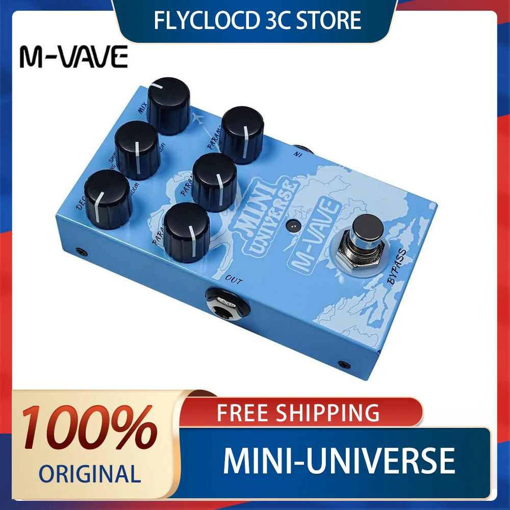 M-VAVE MINI-UNIVERSE Electric Guitar Mathematical Modeling Reverb Effects Pedal Custom 9 Reverb Effects Reverb Guitar Pedals