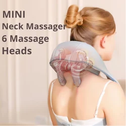 Chal de masaje Shiatsu 5D, almohada Cervical de viaje quiropráctica, calefacción, alivia la fatiga, hombros, dolor, masajeador de cuello, USB