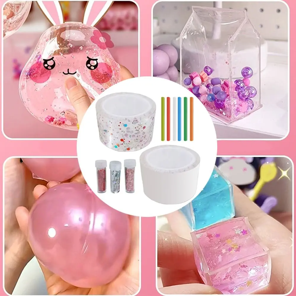1Meter Blowable Decompression  DIY Crafts Double Sided Tape with Sequins Bubble Tape Blowing Tape
