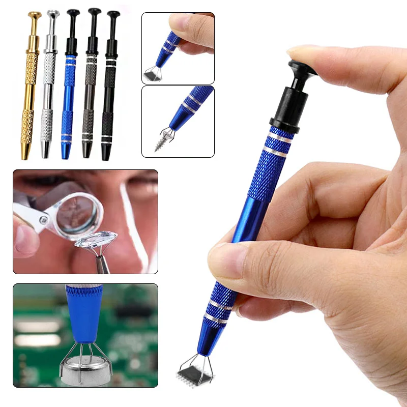 4 garras pinças ic extrator componente eletrônico primavera escolher caneta chip parafusos agarrar placa-mãe do telefone móvel reparação ferramenta manual