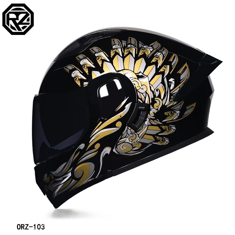 High Quality ORZ Motorcycle Full Face Helmet Four Seasons Motocross Racing Modular Flip Up Casco Moto Men Women Off Road Helmet