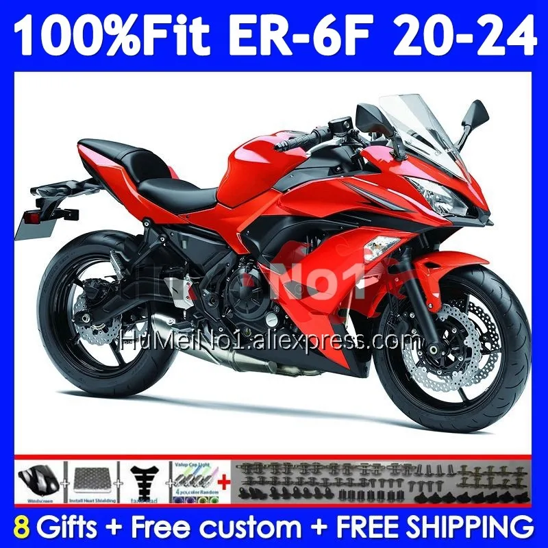 Injection Body For KAWASAKI NINJA 650R ER6 ER 6F ER6F 20 21 22 23 249No.1 ER-6F Factory red 650 R 2020 2021 2022 2023 Fairing