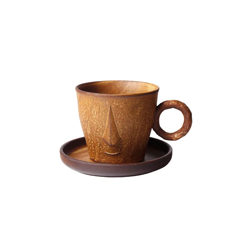 

Breakfast cup coarse pottery hanging ear coffee cup