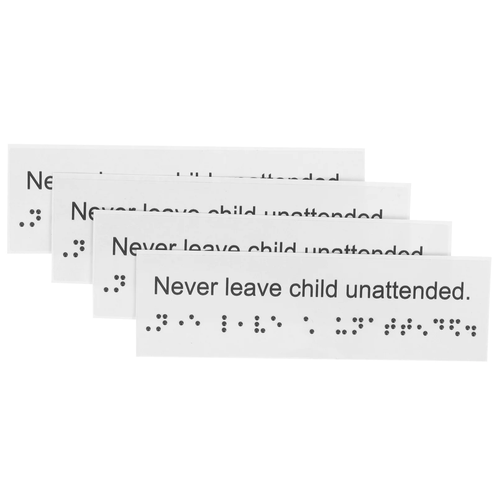 

4Pcs Braille Label Plastic Sign Boards Attention Sign Portable Outdoor Reusable Safety Signs for Blind Braille Label