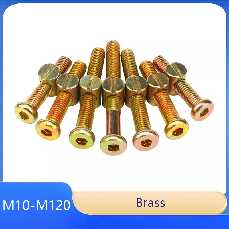 

M6/M8 Brass Hexagon Socket Screws Lengths 20 25 30 35 40 45 50 55 60 65 70 75 80 85 90-120mm Comes With Matching Hammer Nut