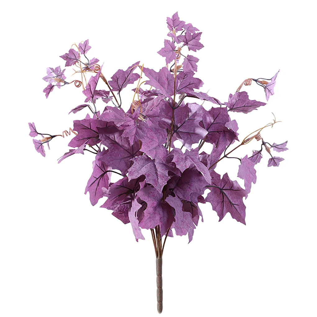 Hojas artificiales, tela de planta, ramo de hojas de imitación, decoración de plantas de simulación para el hogar, azul claro