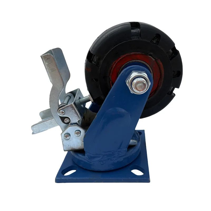 industrial-wear-resistant-brake-handcart-heavy-duty-steel-casters-universal-pneumatic-swivel-wheels-rubber-factory-wholesale