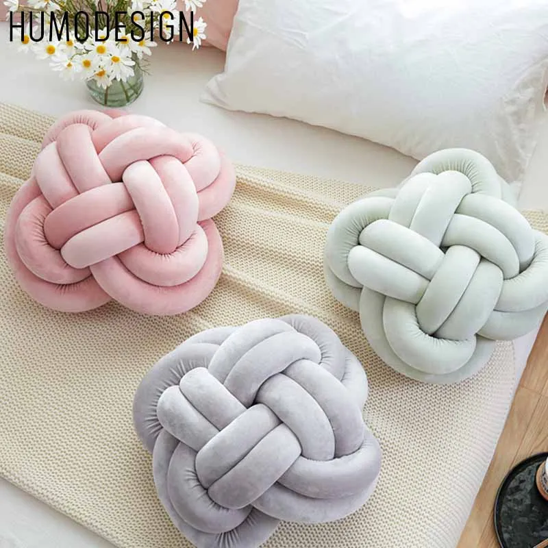 

1/2 Pcs Knotted Woven Pillow Danish Knot Ball Chinese Knot Sofa Bed Bay Window Decorative Cushion cojines decorativos para sofá