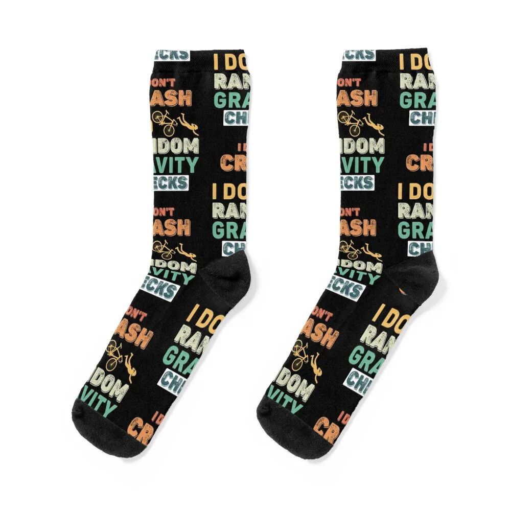 Gravity Checks Cycopath - Funny Cycling Pun Vintage Retro Socks kawaii Climbing gift Designer Man Socks Women's