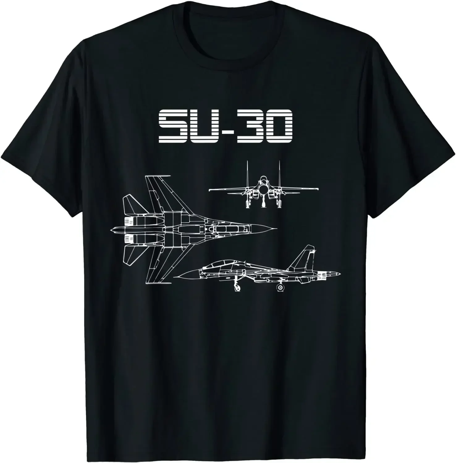 Su-30 Fighter Plane Warbird Blueprint Schematics Diagram Men T-Shirt Short Sleeve Casual Cotton O-Neck Summer T Shirt