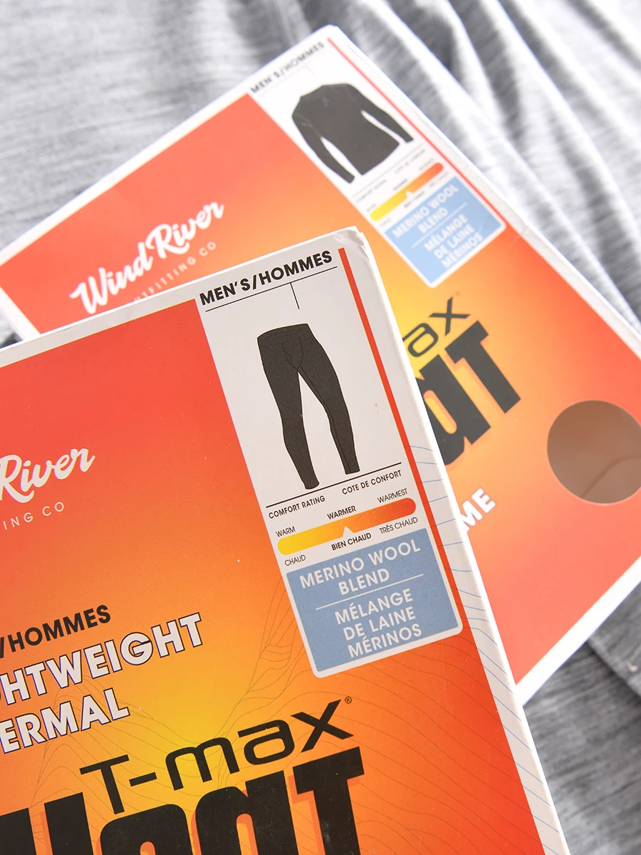 Men's Outdoor Sports Wool Underwear Set Lightweight Winter Fleece Lined Warmth Boxed North America Merino Wool Home Clothes