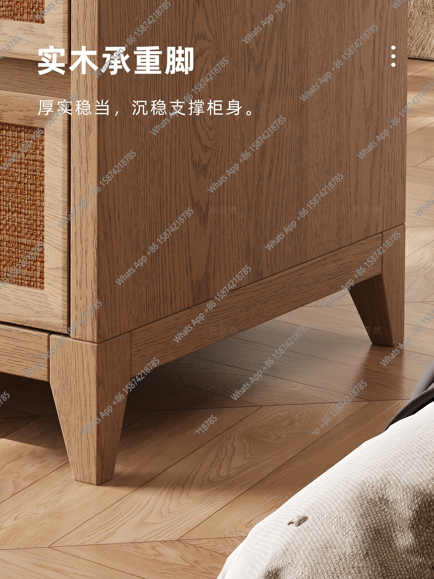 غرفة نوم العتيقة الروطان طاولة بجانب السرير الشمال نمط خزانة شقة صغيرة مصمم جديد #5