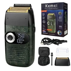 Kemei KM-2027 Professional Men's Electric Shaver 2in1 Hair Clipper LCD Beard Trimmer USB Hair Trimmer Machine Shaver Male