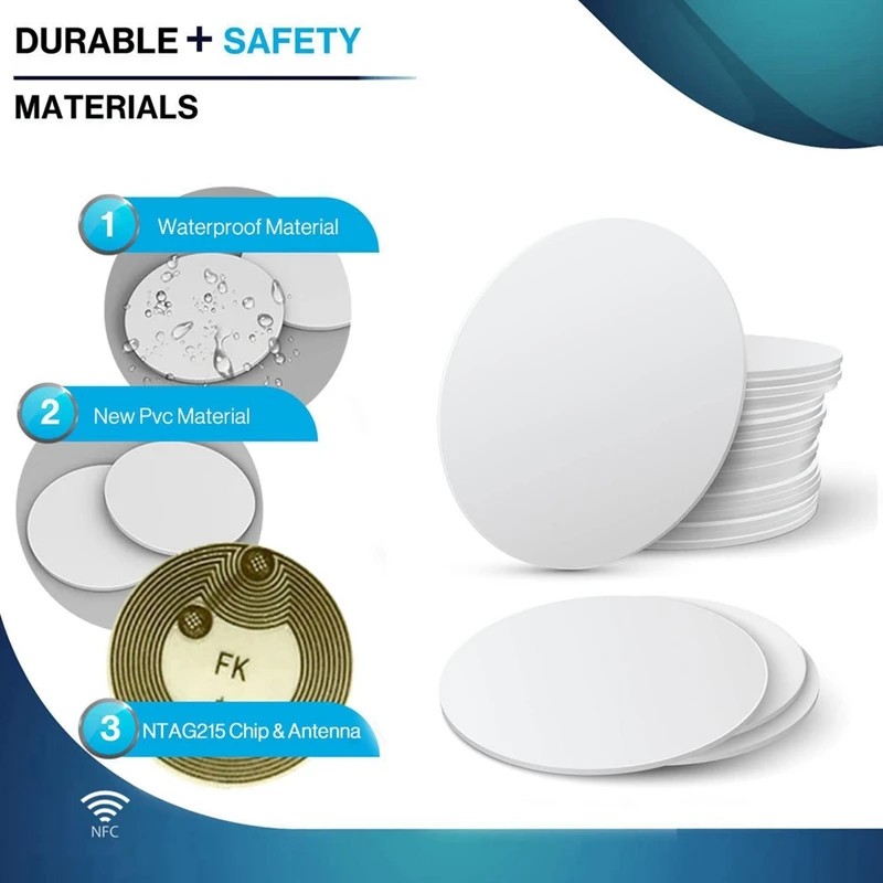 Top Deals NFC Tags, NFC Cards,215 NFC Tag Rewritable 215 NFC Coin Cards Compatible ,NFC Enabled Mobile Phones And Devices