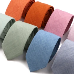 Nieuwe Casual Effen Kleur Stropdassen Voor Mannen Groen Blauw Roze Katoenen Stropdas Smalle Kraag Slanke Skinny Cravat Bruiloftsfeest Accessoires