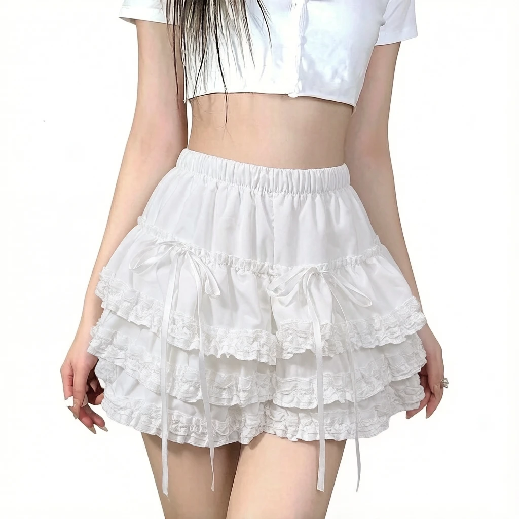 Sweet Girl Ballet Flounce Skirt Pumpkin Pattern High Waist Puffy Half-length Spring Autumn Winter Seasonal Women's Skirt
