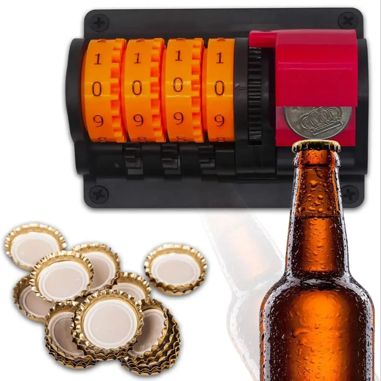 Wall Mounted Bottle Opener, Beer Counter Corkscrew Automatic Count Decapper Unique Beer Gifts For Friend Family