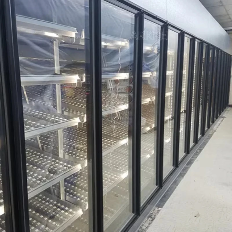 FOODLINE Customized Commercial Display Walk-in Cooler with 10 Glass Doors Easy-to-Operate Refrigerator for Flower Shop Featuring
