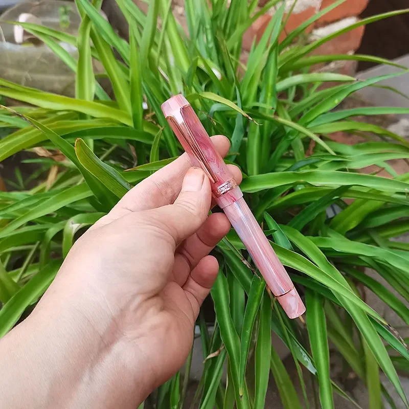 Kaigelu 316A Pink Orange Acrylic Fountain Pen, EF/F/M Nib Writing Ink Gift Pen Ladies Practice Writing And Calligraphy