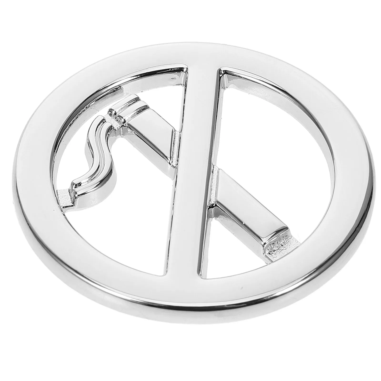 No Smoking Metal Sticker Heavy Duty 3D Design Warning Sign for Cars Trucks No Smoking Signs for Vehicles Self Adhesive