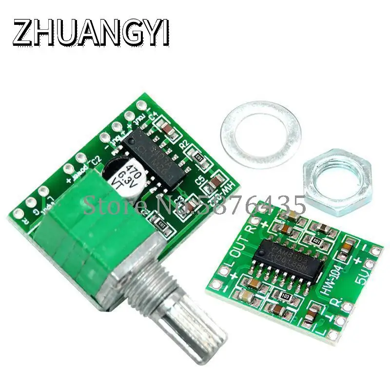Mini PAM8403 DC 5V 2ช่อง USB Digital Audio Amplifier Board 2*3W Volume ควบคุม potentionmeter