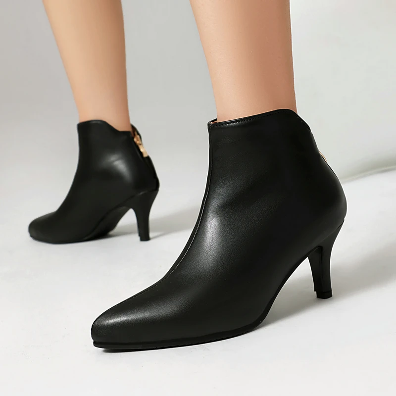 Shimmery Gold Silver Pointed Toe Ankle Chelsea Boots Back Zip Mature Ladies Office Career Rome Spike High Heels Botines Shoes