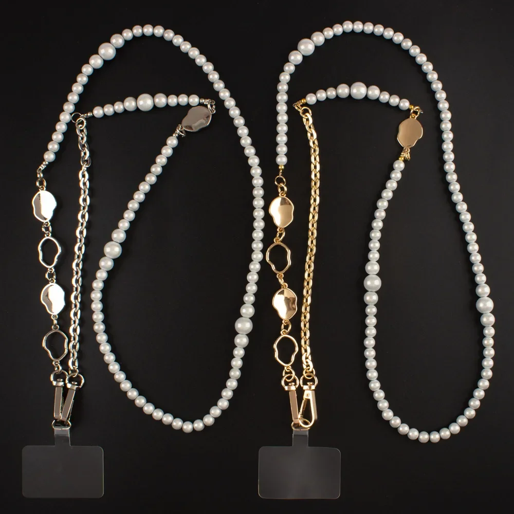 

Korean Luxury Mobile Phone Corssbody Lanyard Pearl Bracelets Chain For iPhone 14 15 pro max Samsung Flip 4 S21 s22 S23 Ultra