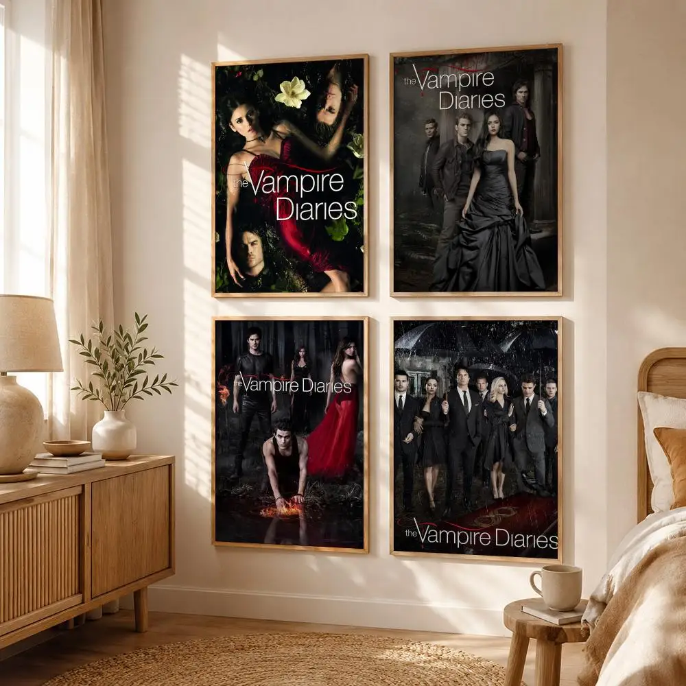 Drama Series T-The Vampire Diaries Poster All-match HD Waterproof Self-Adhesive Wall Art Sticker For Home Bedroom