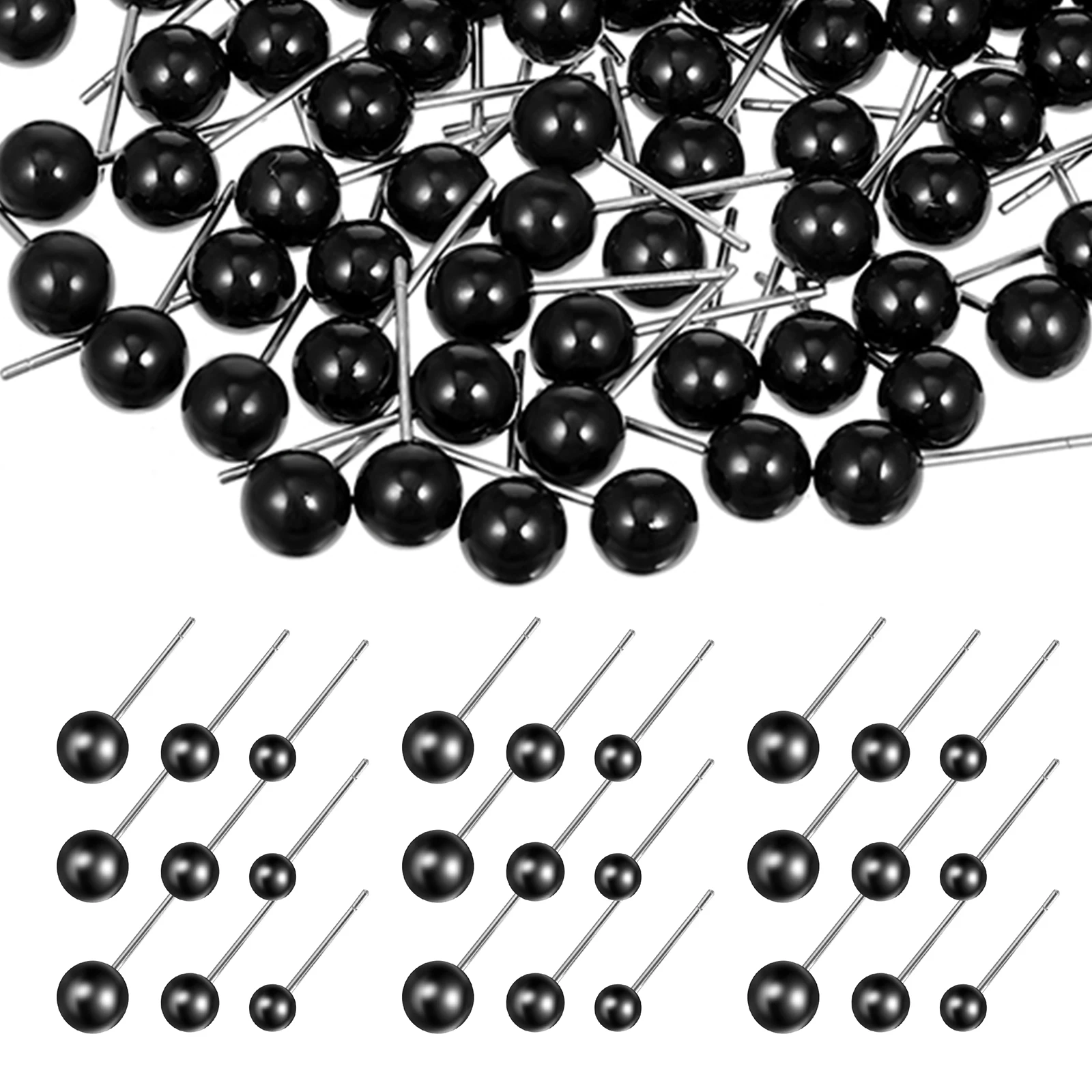 

300 pcs Glass Eyes For Plastic Safety Eyes With Steel Pins Craft Supplies For Clay Felt Animals Crochet Diy Making