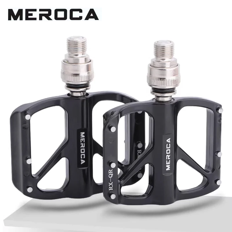 MEROCA-sello de Pedal de liberación rápida para bicicleta, 3 rodamientos, aleación de aluminio ultraligera, antideslizantes, para bicicleta de montaña y carretera