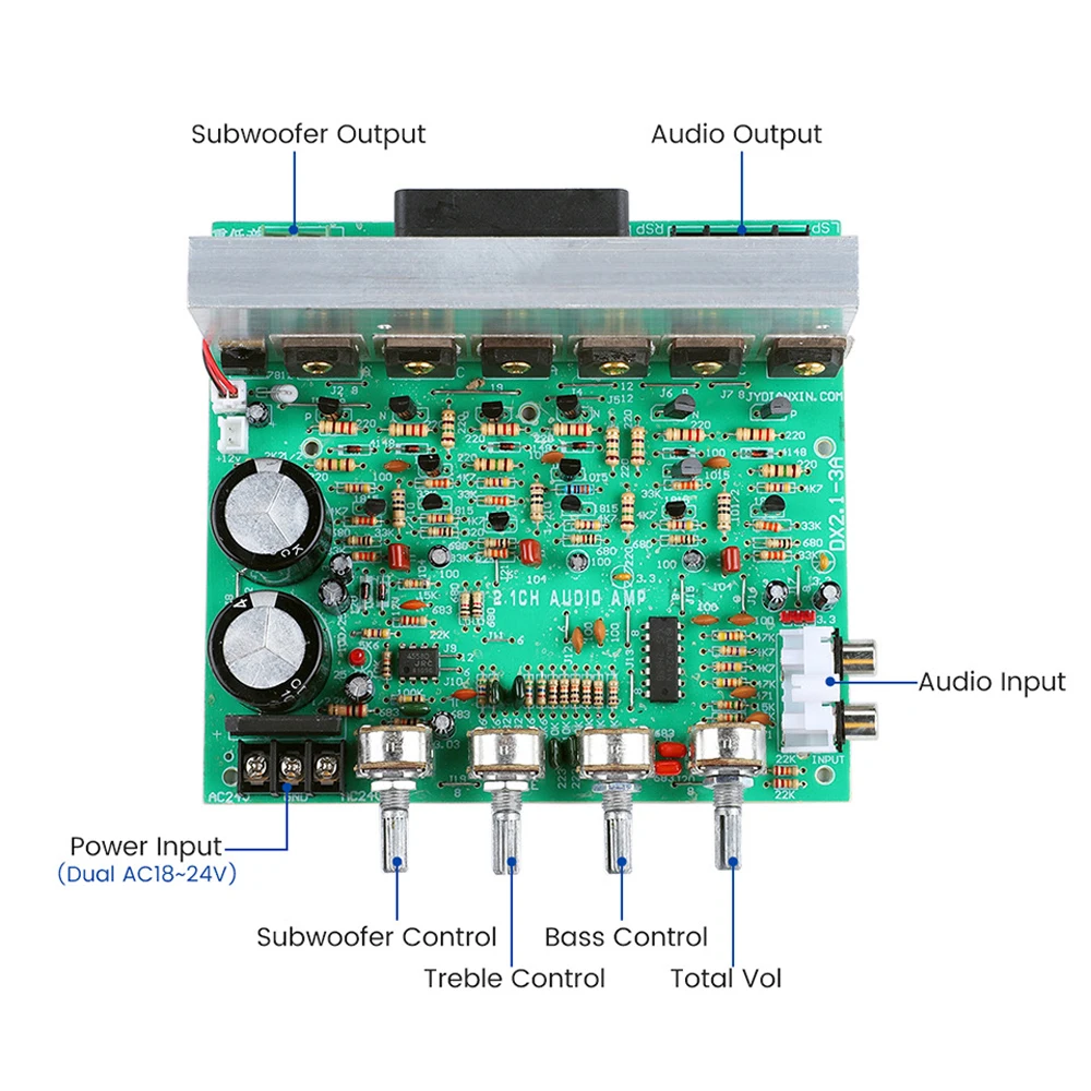 New 2.1 Channel High Power Amplifier Board Subwoofer DIY Finished Power Amplifier Board