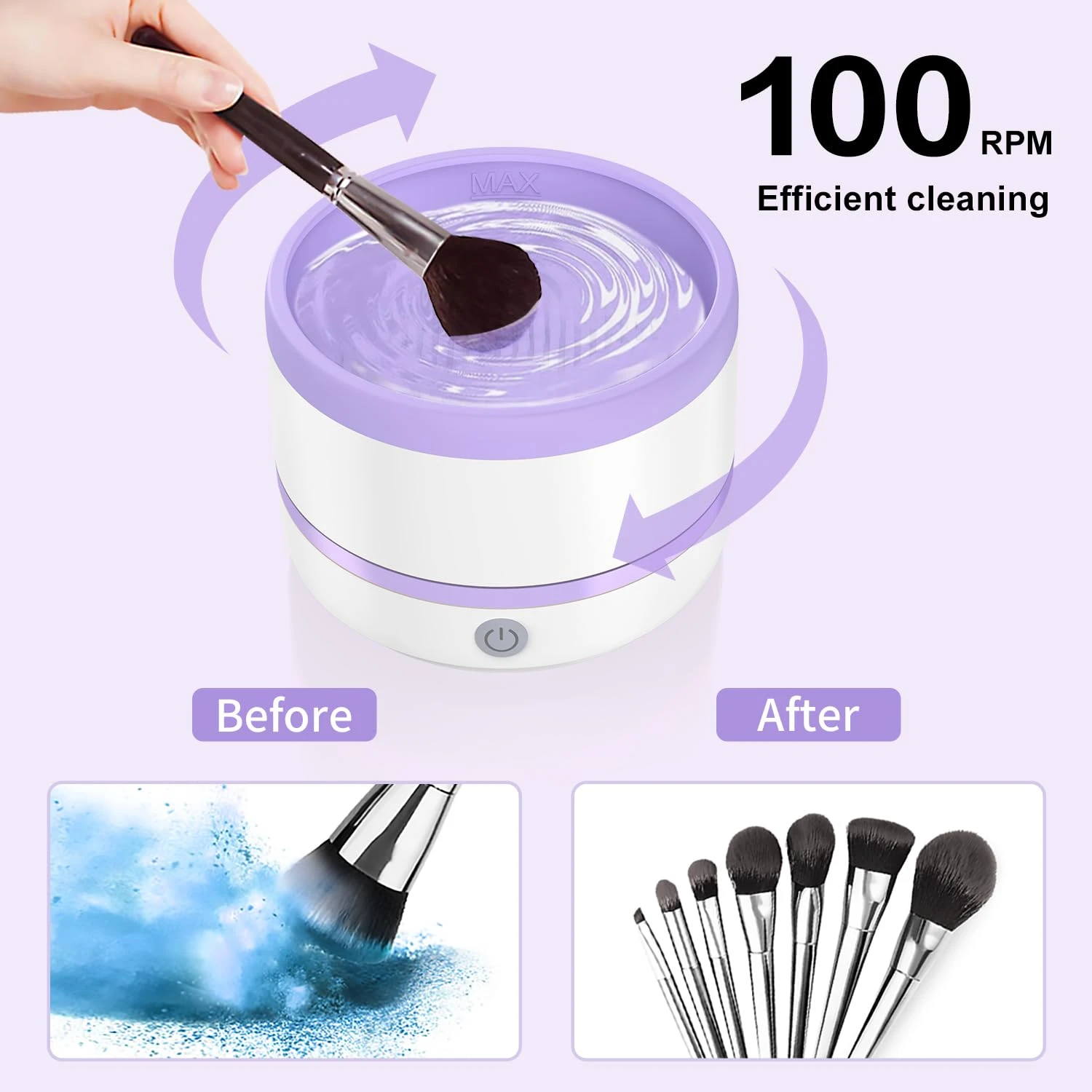 Portable Beauty Brush Cleaner - Automatic Personal Care Tool for Beauty Enthusiasts - Travel-friendly and Easy-to-use - Convenie