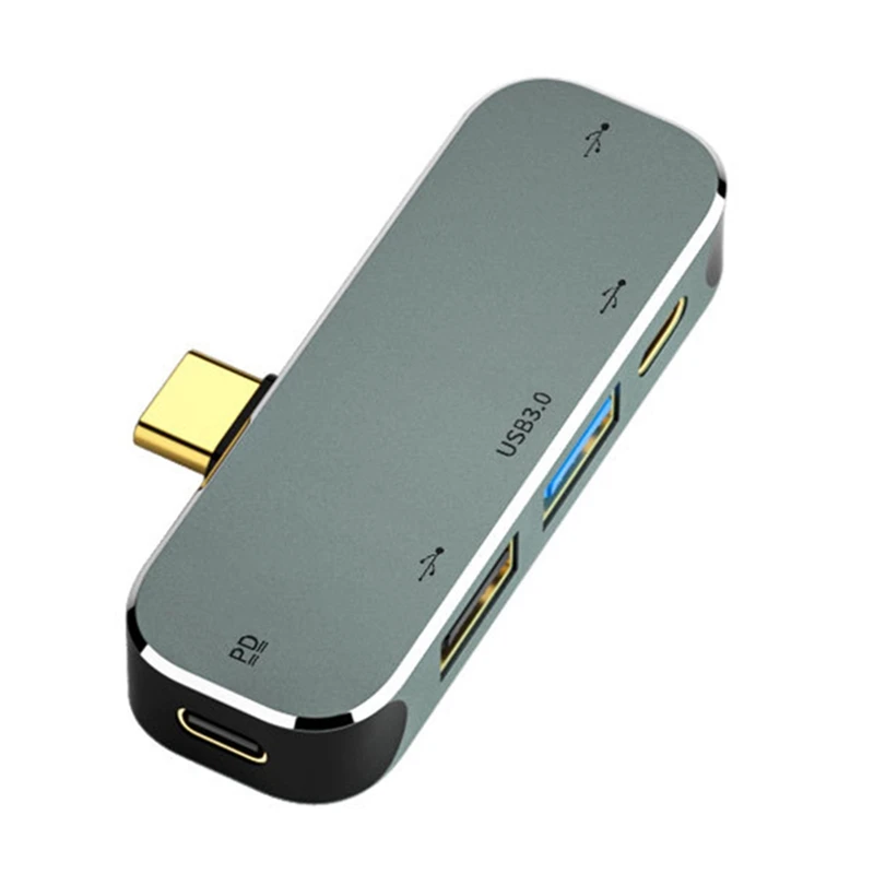 A48R-PC Computer Type-C Extension Hub 5 In 1 3.55Mm Jack PD100W USB3.0/USB3.1 -Compatible USB Extender