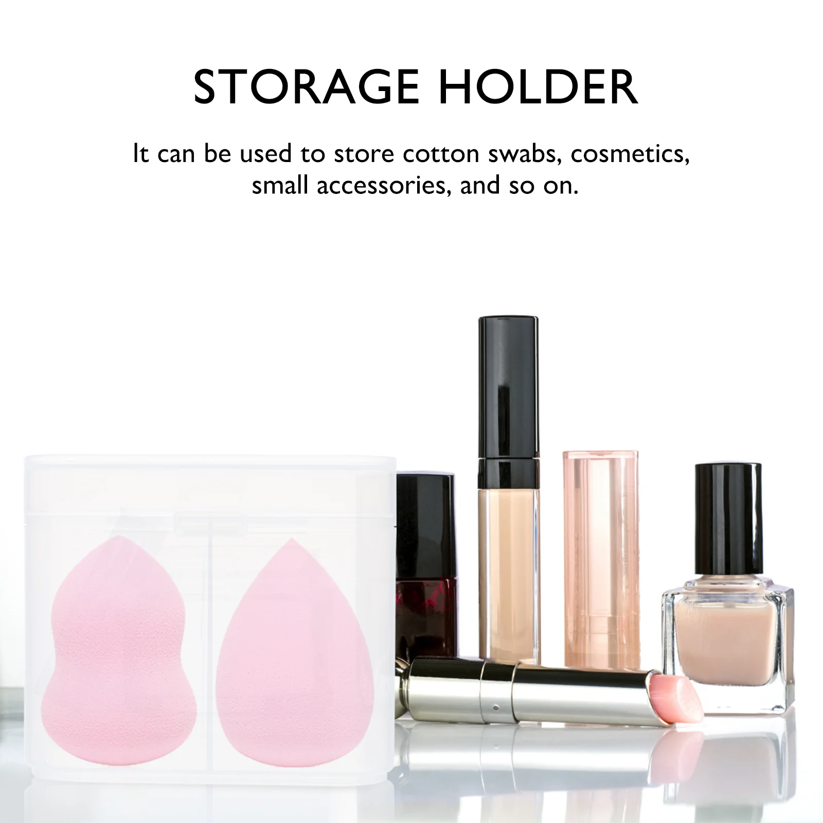 

2Pcs Cotton Pads Organizer Transparent Clamshell Storage Box Nail Art Manicure Tools Desktop Holder Container Storage Holder