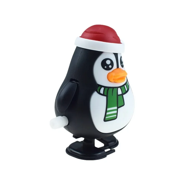 Chain Up String Up Walking Christmas Penguin Spring Up Red Hat Penguin Doll Toy Christmas Gift Toy